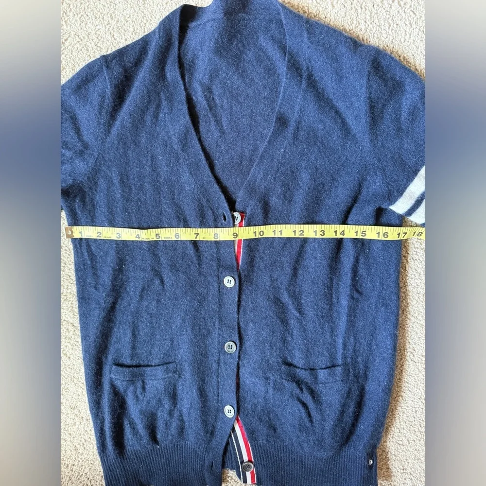 Thom Browne Men's Navy Blue Cashmere Cardigan Sweater S MENDED_16